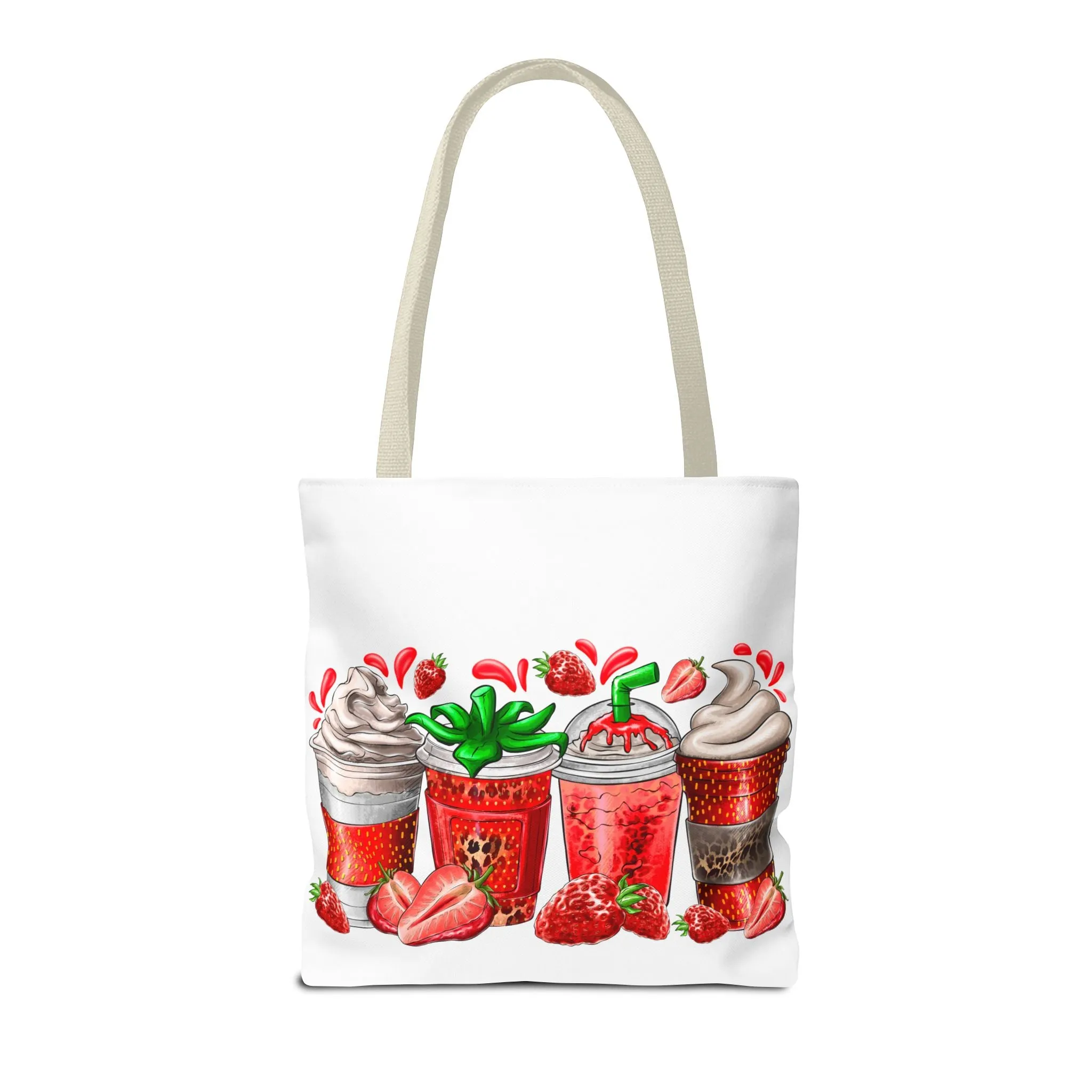 Strawberry Coffee Drink Tote Bag