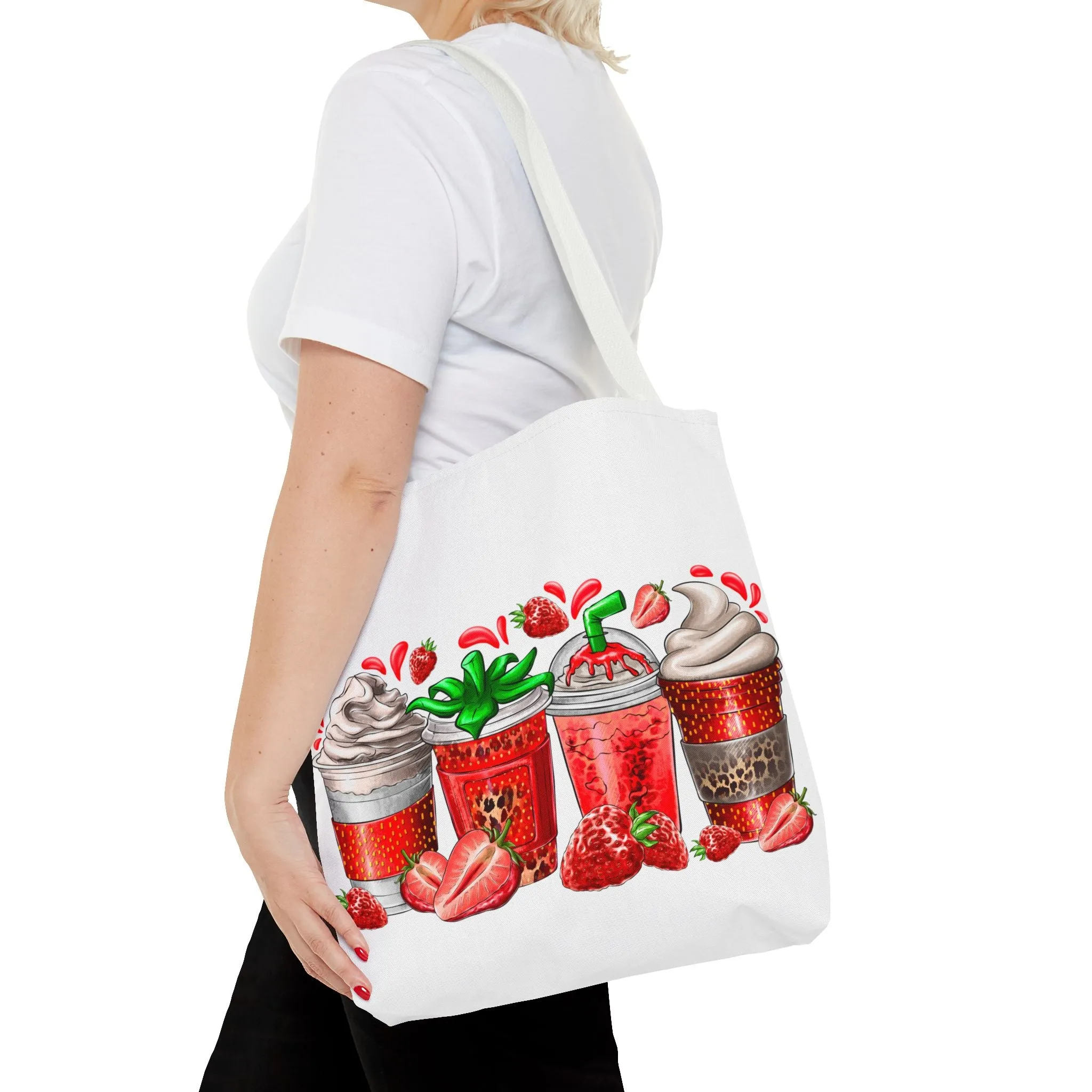Strawberry Coffee Drink Tote Bag