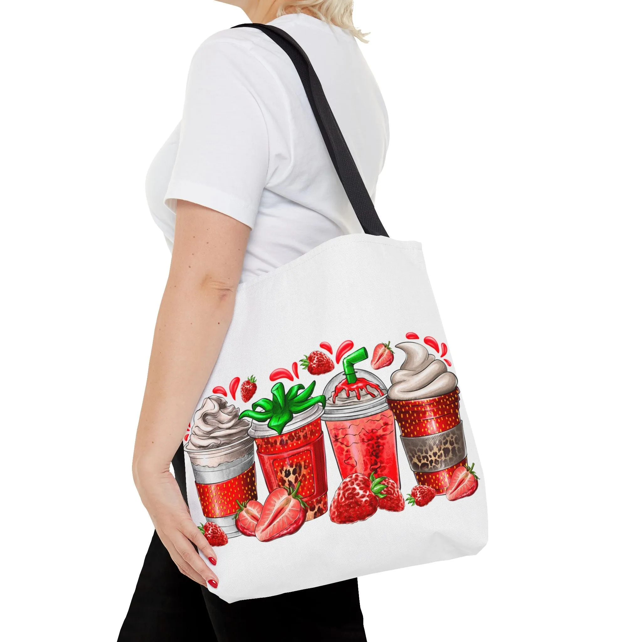 Strawberry Coffee Drink Tote Bag