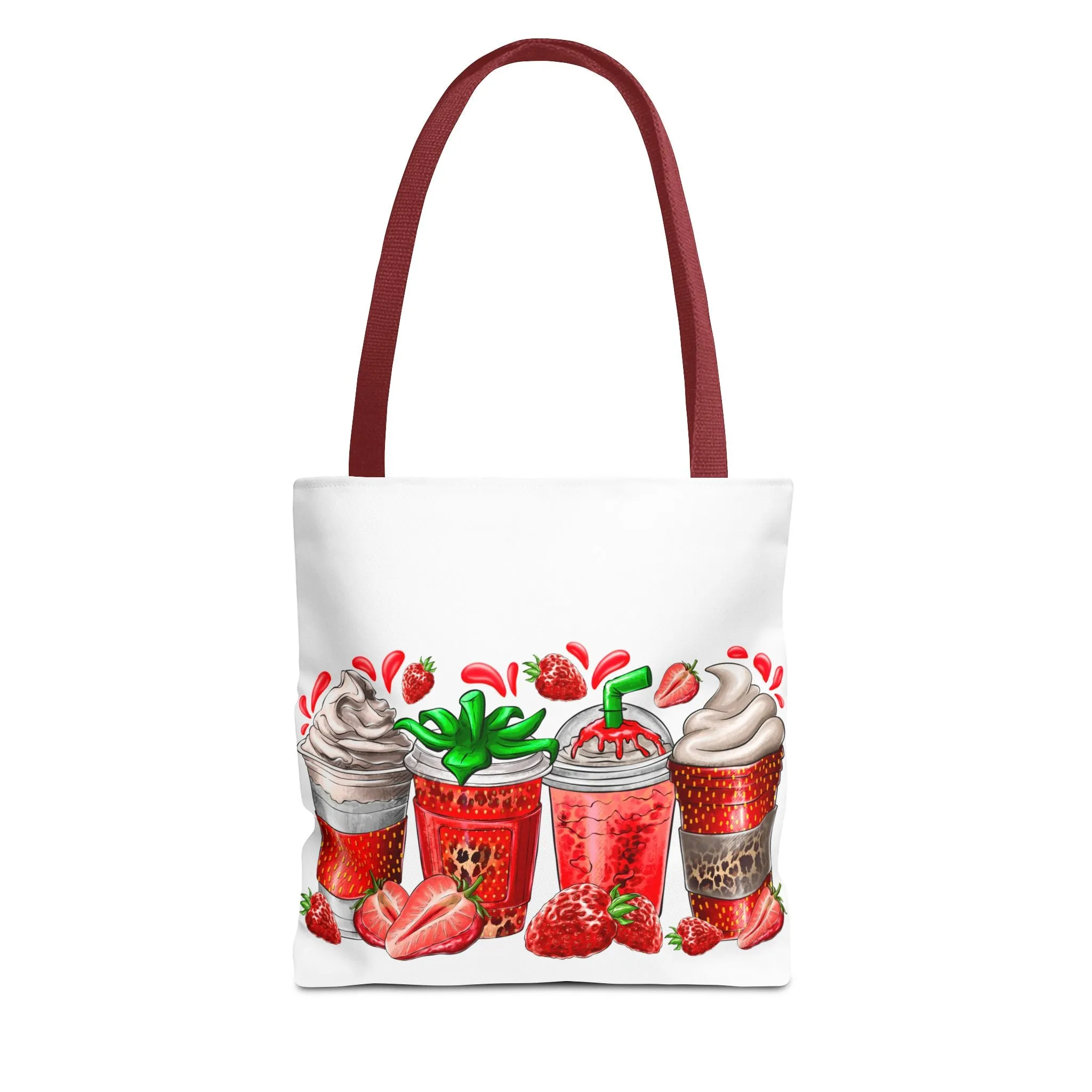 Strawberry Coffee Drink Tote Bag