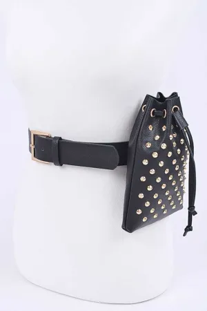 Studded Pouch Fashion Belt Set