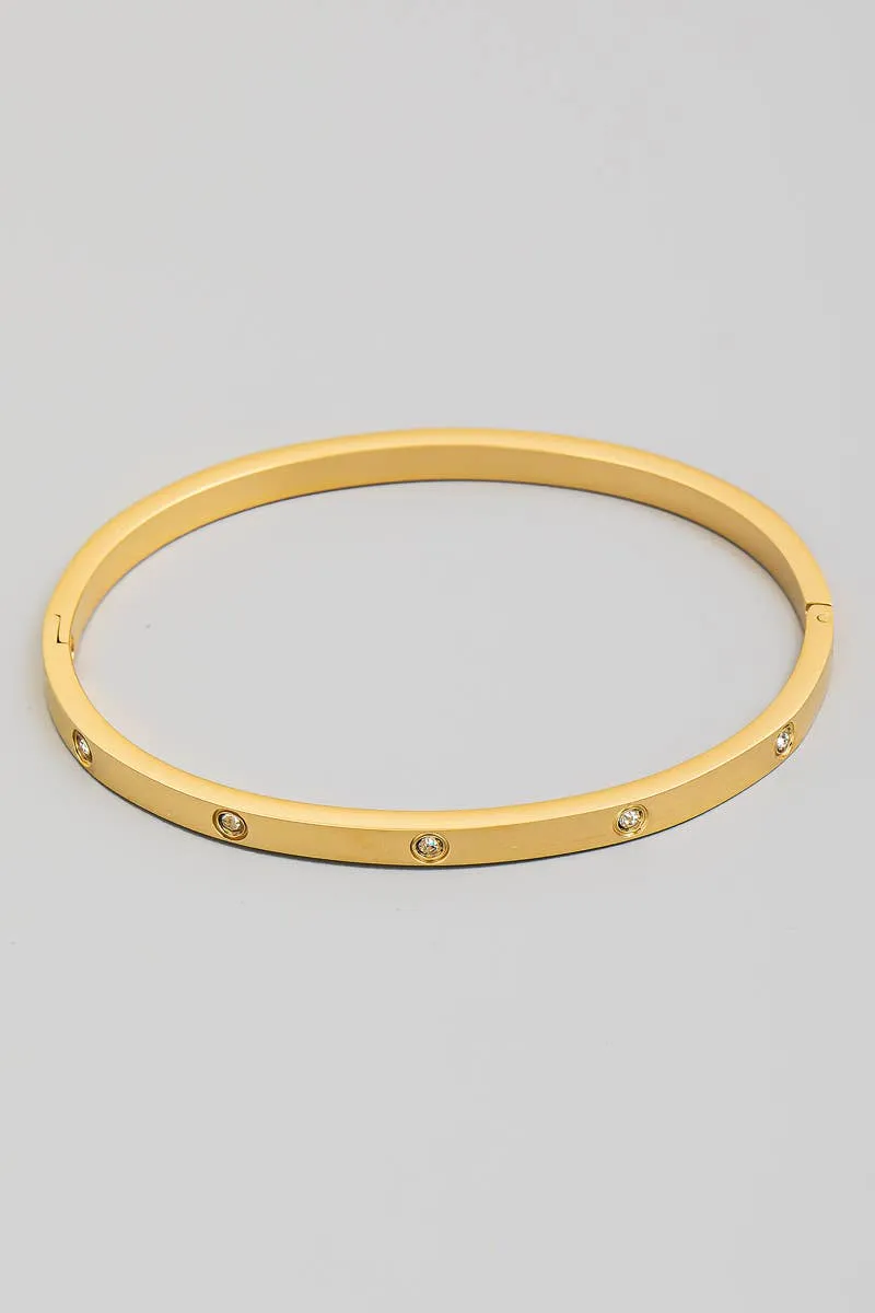 Studded Solid Clasp Bracelet