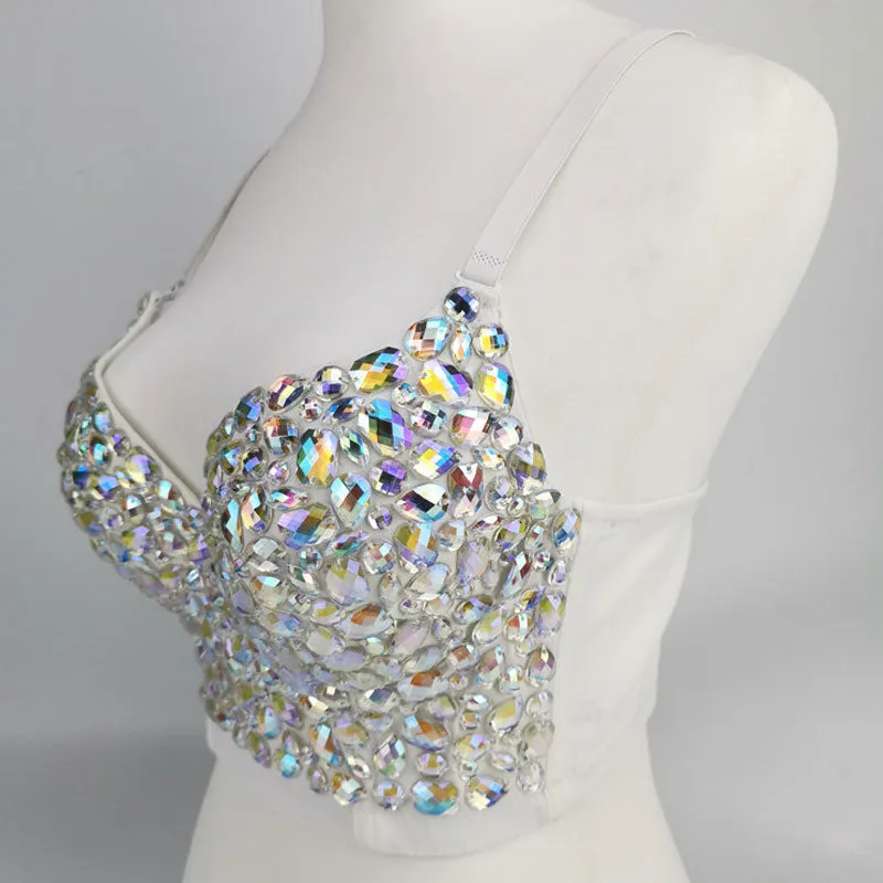 Studded Spaghetti Strap Corset Crop Top