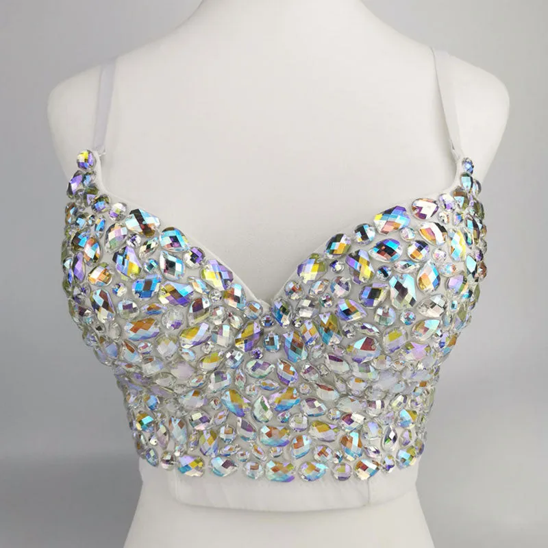 Studded Spaghetti Strap Corset Crop Top