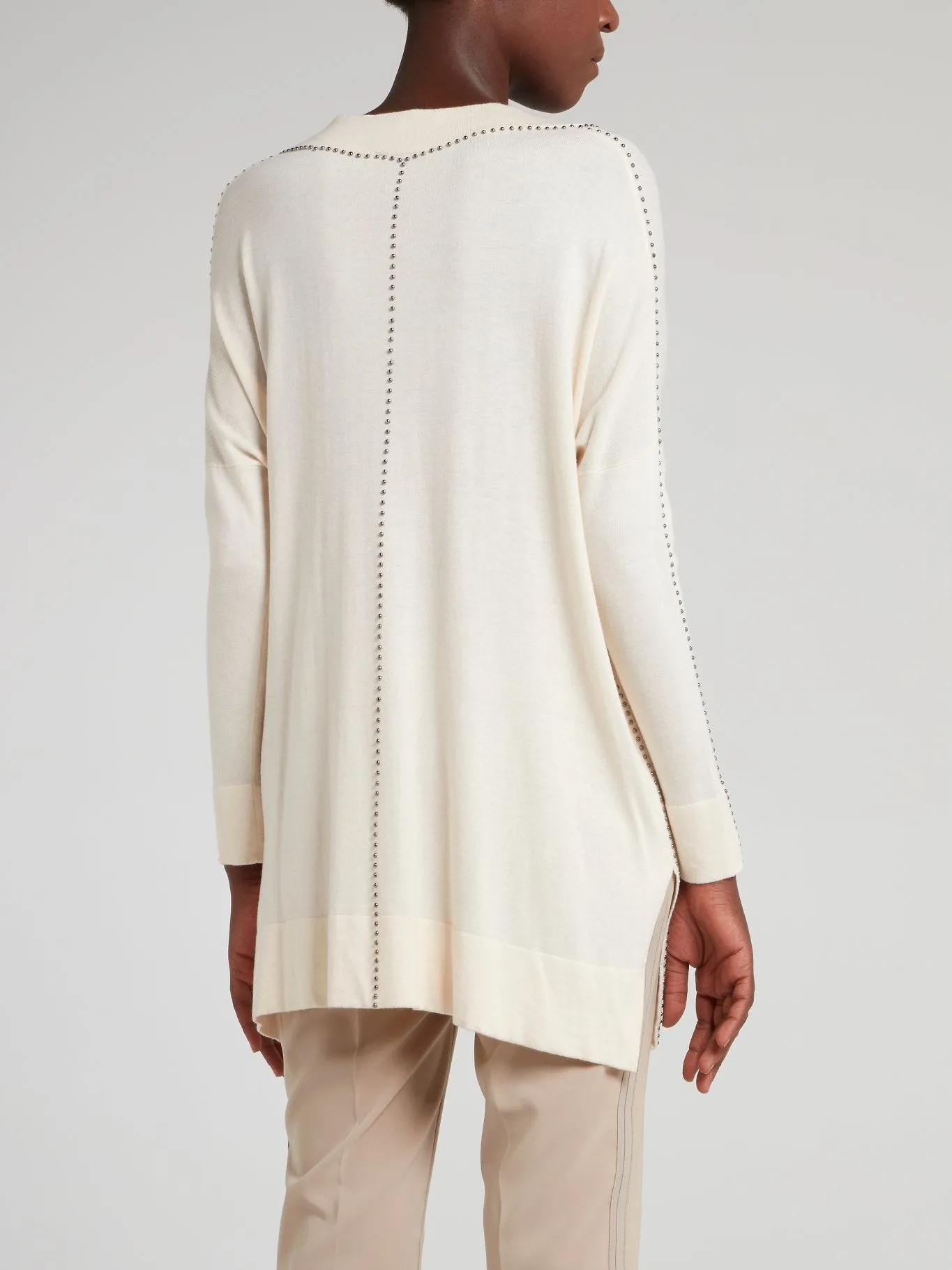 Studded V-Neck Trapeze Top
