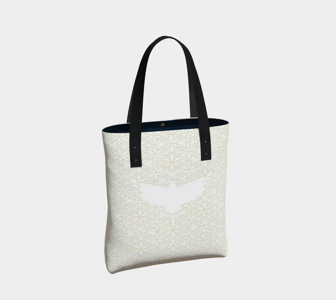 Subtle Fractal Flower of Life with White Birds