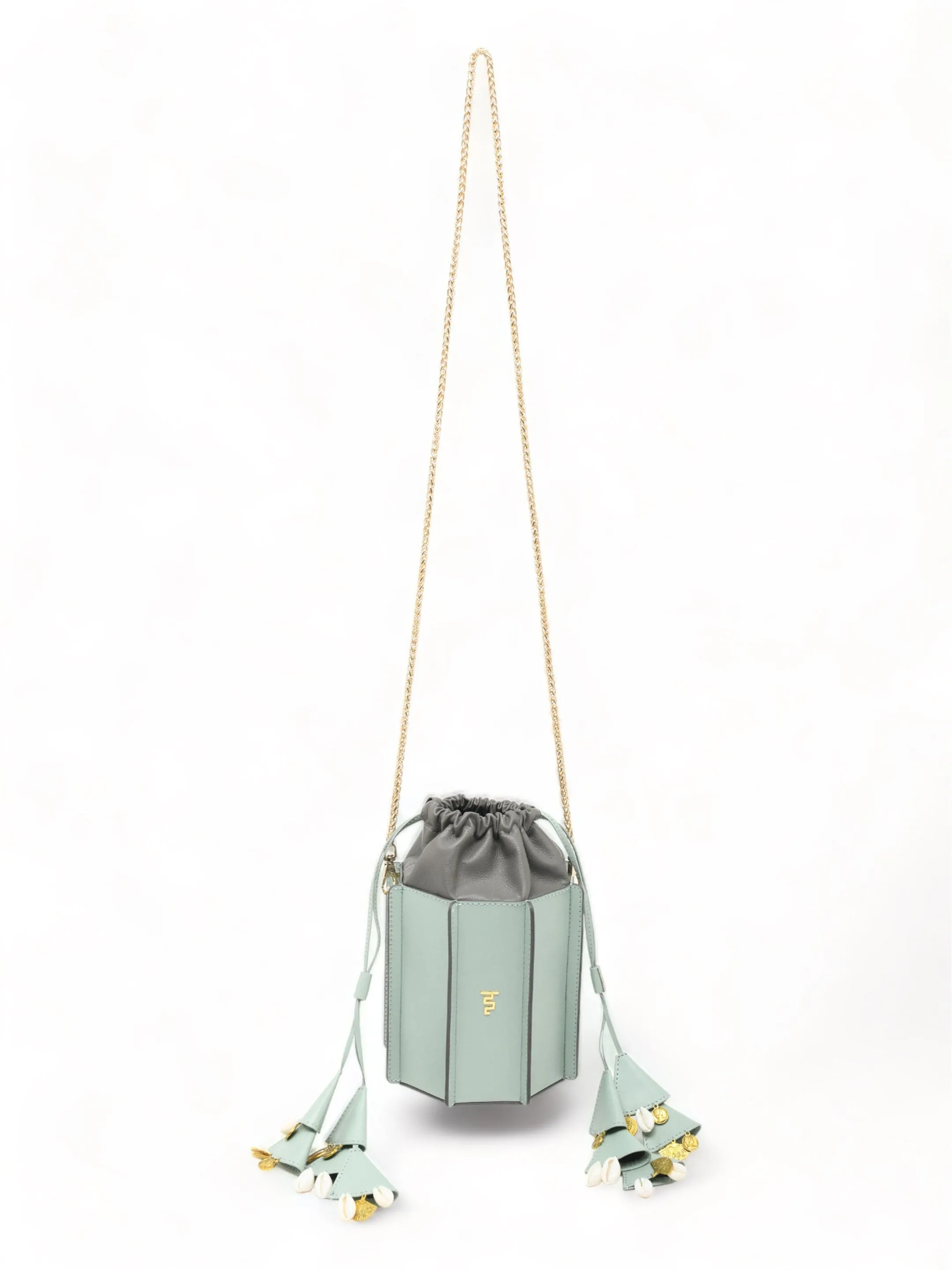 Sunlit Bucket Bag In Mint & Grey