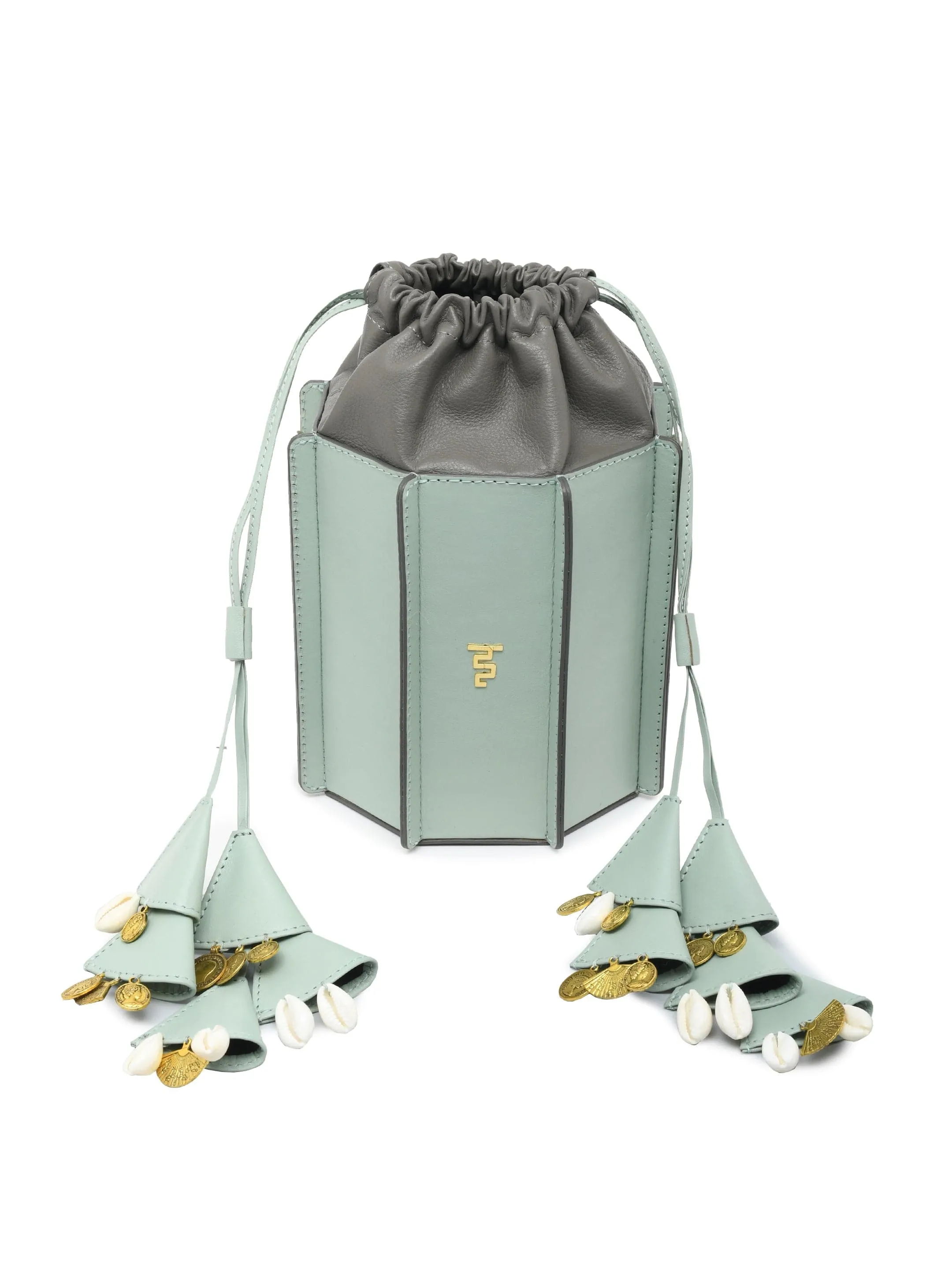 Sunlit Bucket Bag In Mint & Grey