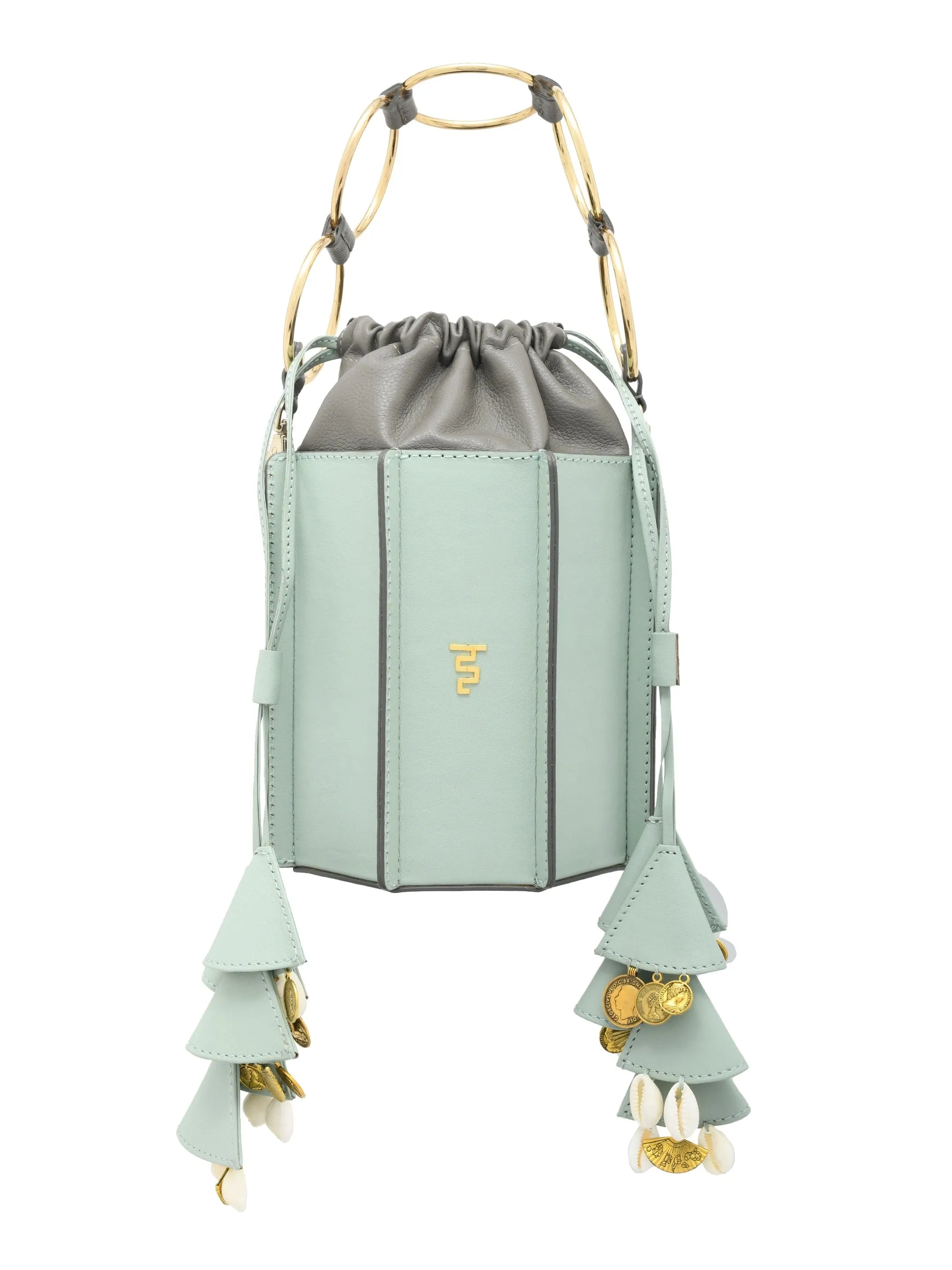 Sunlit Bucket Bag In Mint & Grey