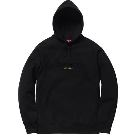 Supreme Embossed Logo Hoodie- Black