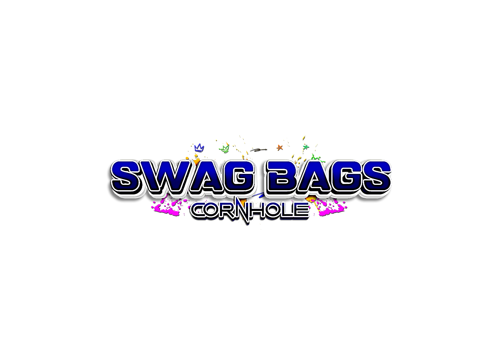 Swag Bags Cornhole Logo Stickers (Blue)