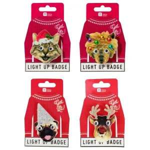 Talking Tables Christmas Entertainment Light Up LED Badges