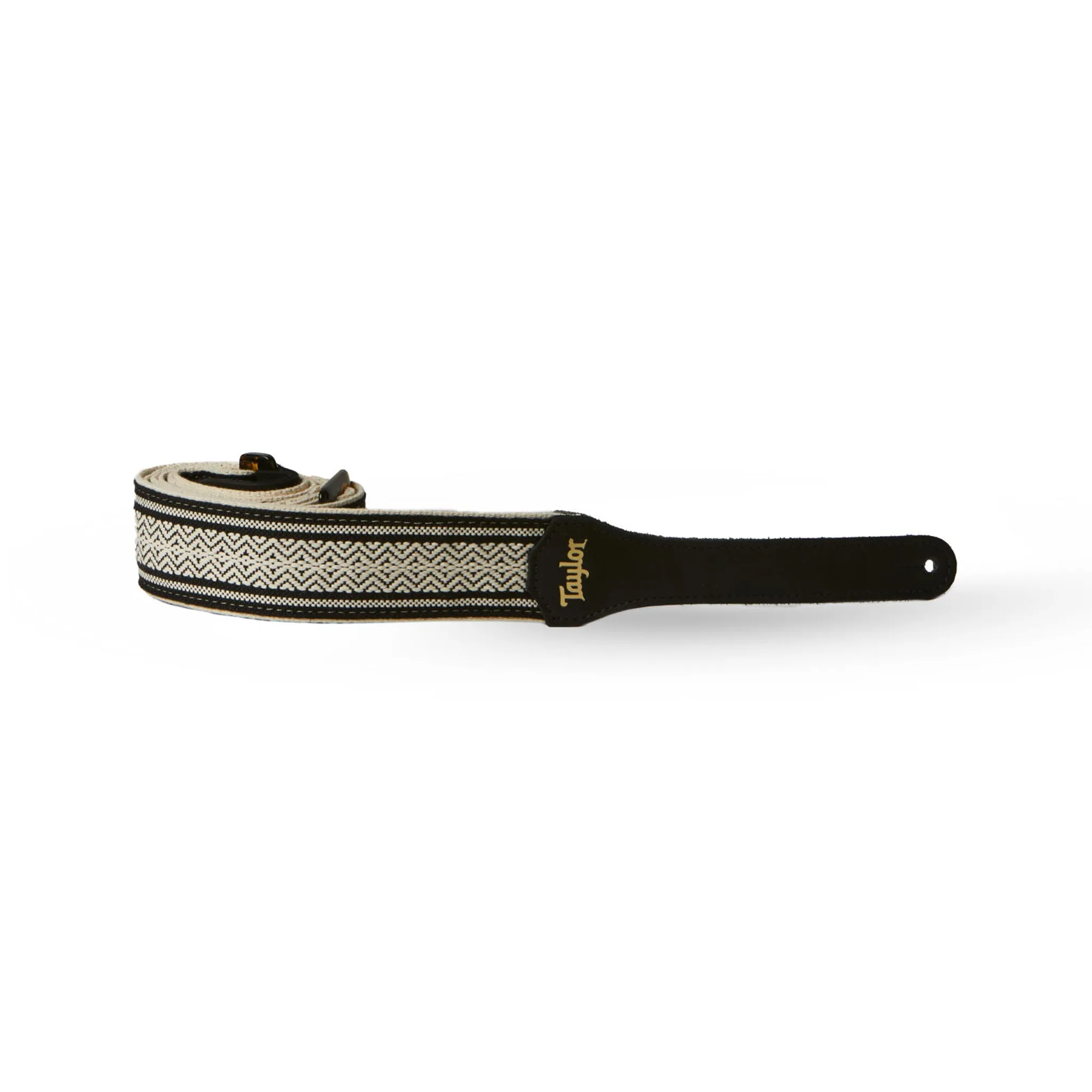 Taylor Jacquard Cotton 2Inch Guitar Strap, White/Black
