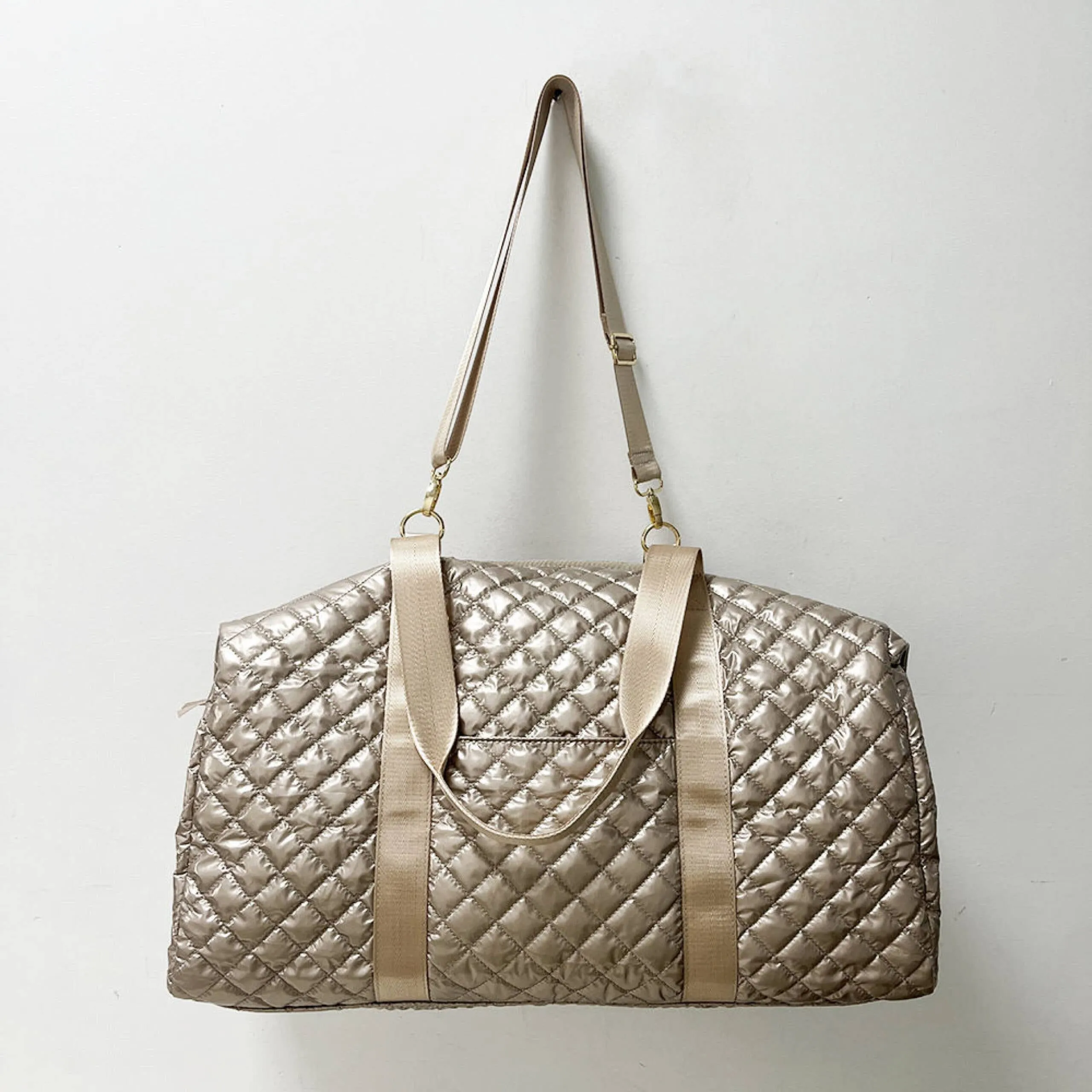 The Debra Diamond Gold Metallic Patent Weekender 3/1