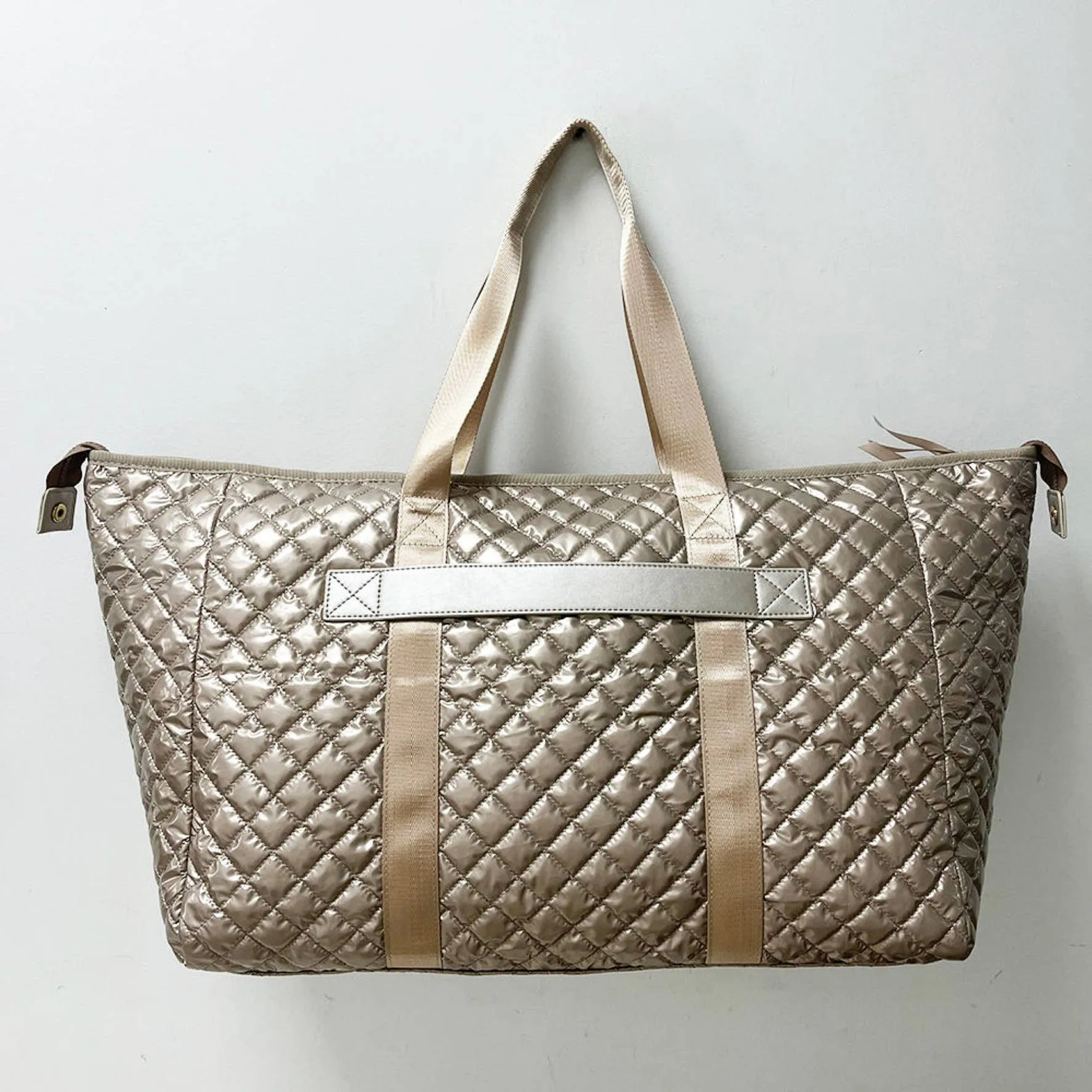 The Debra Diamond Gold Metallic Patent Weekender 3/1