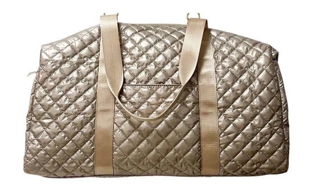 The Debra Diamond Gold Metallic Patent Weekender 3/1
