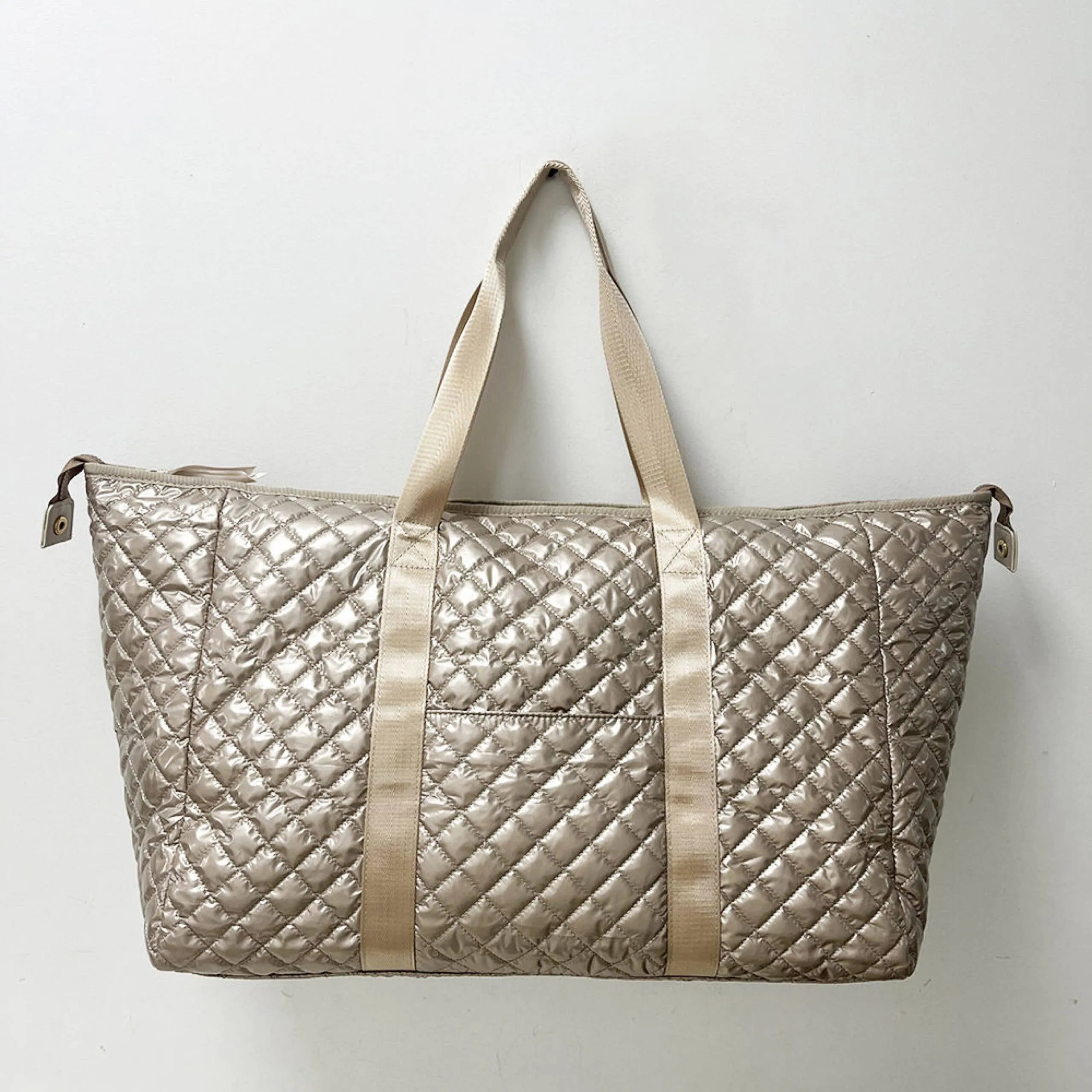 The Debra Diamond Gold Metallic Patent Weekender 3/1
