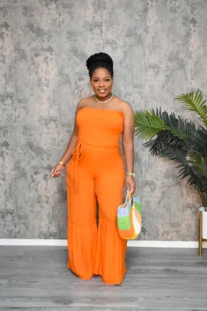 The "Girl Brunch" Orange Jumpsuit