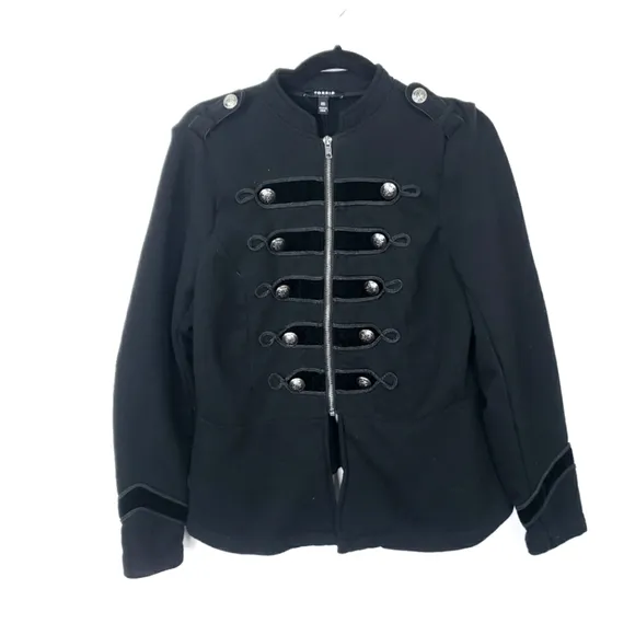 Torrid black military style jacket size 00 = m/ or 10