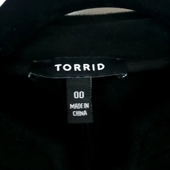 Torrid black military style jacket size 00 = m/ or 10