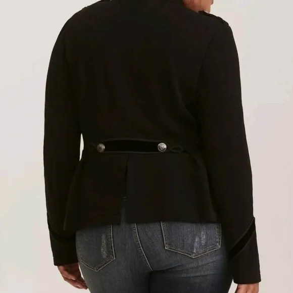 Torrid black military style jacket size 00 = m/ or 10