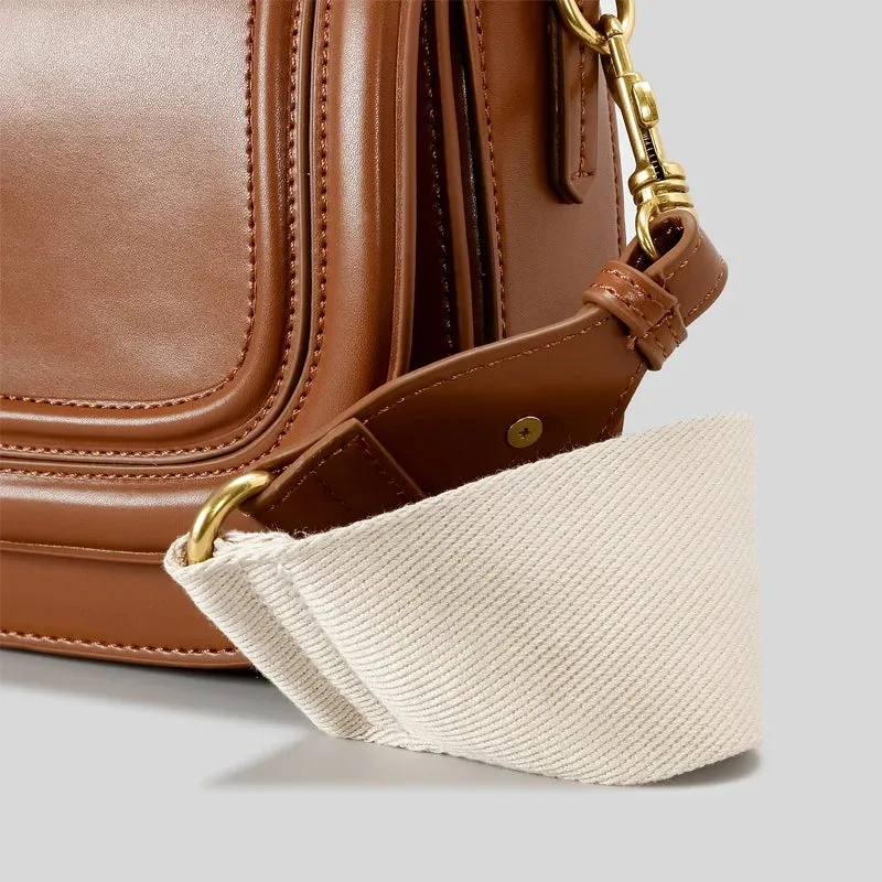 Trendy Small Flap Bag with Wide Strap
