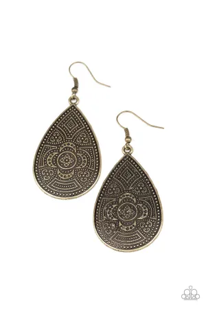 Tribal Takeover Brass Paparazzi Earrings