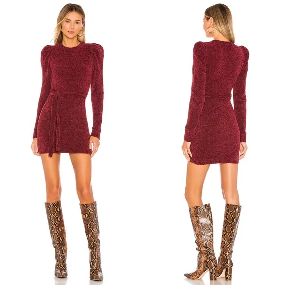 Tularosa Rosewood Sweater Dress Starry Night High Neck Knit Long Sleeve M