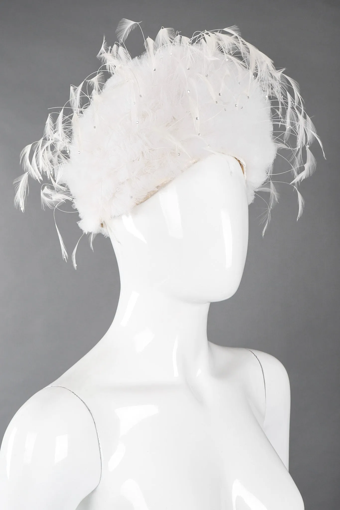 Tulle Feather Pouf Hat