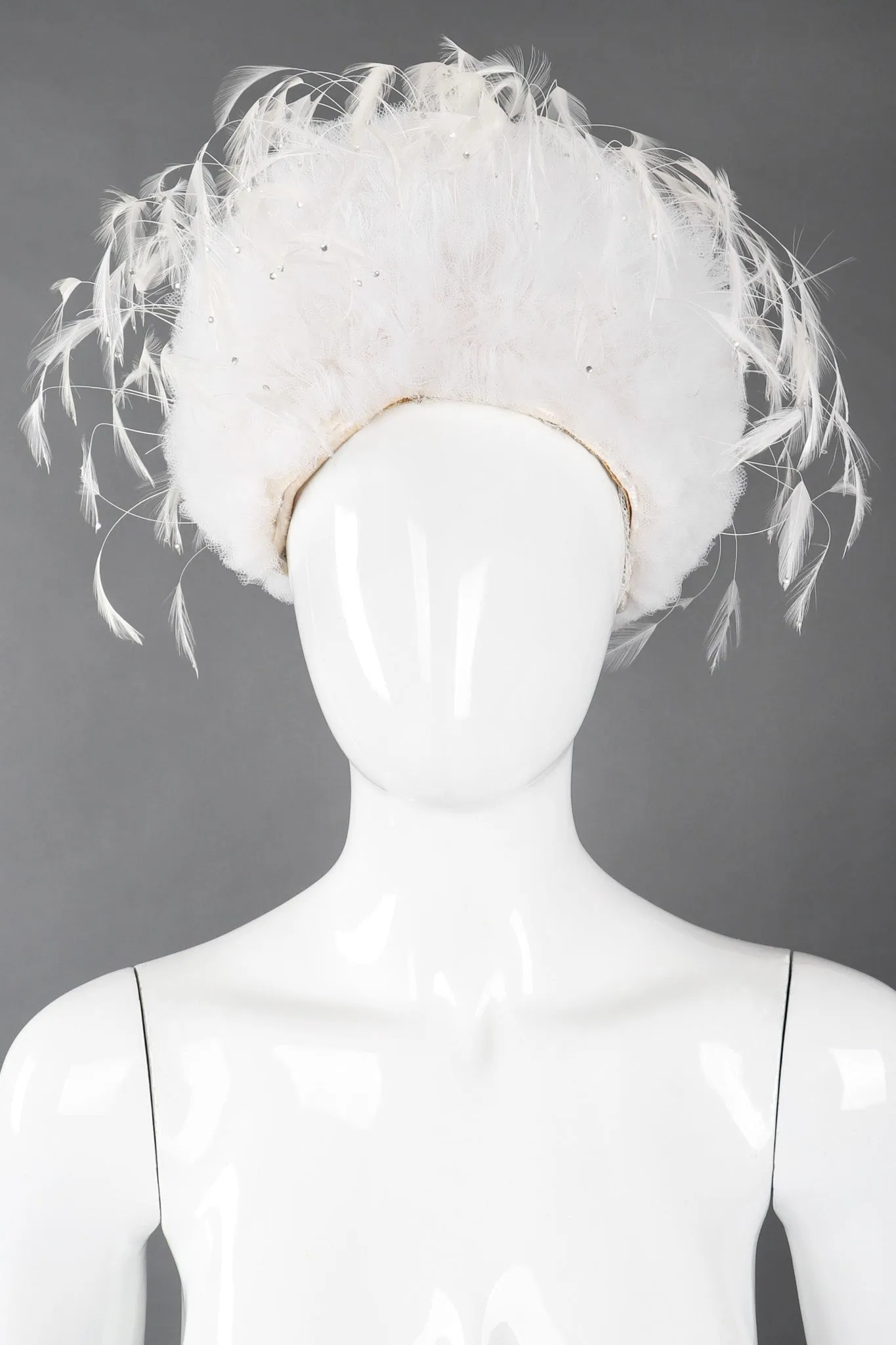 Tulle Feather Pouf Hat