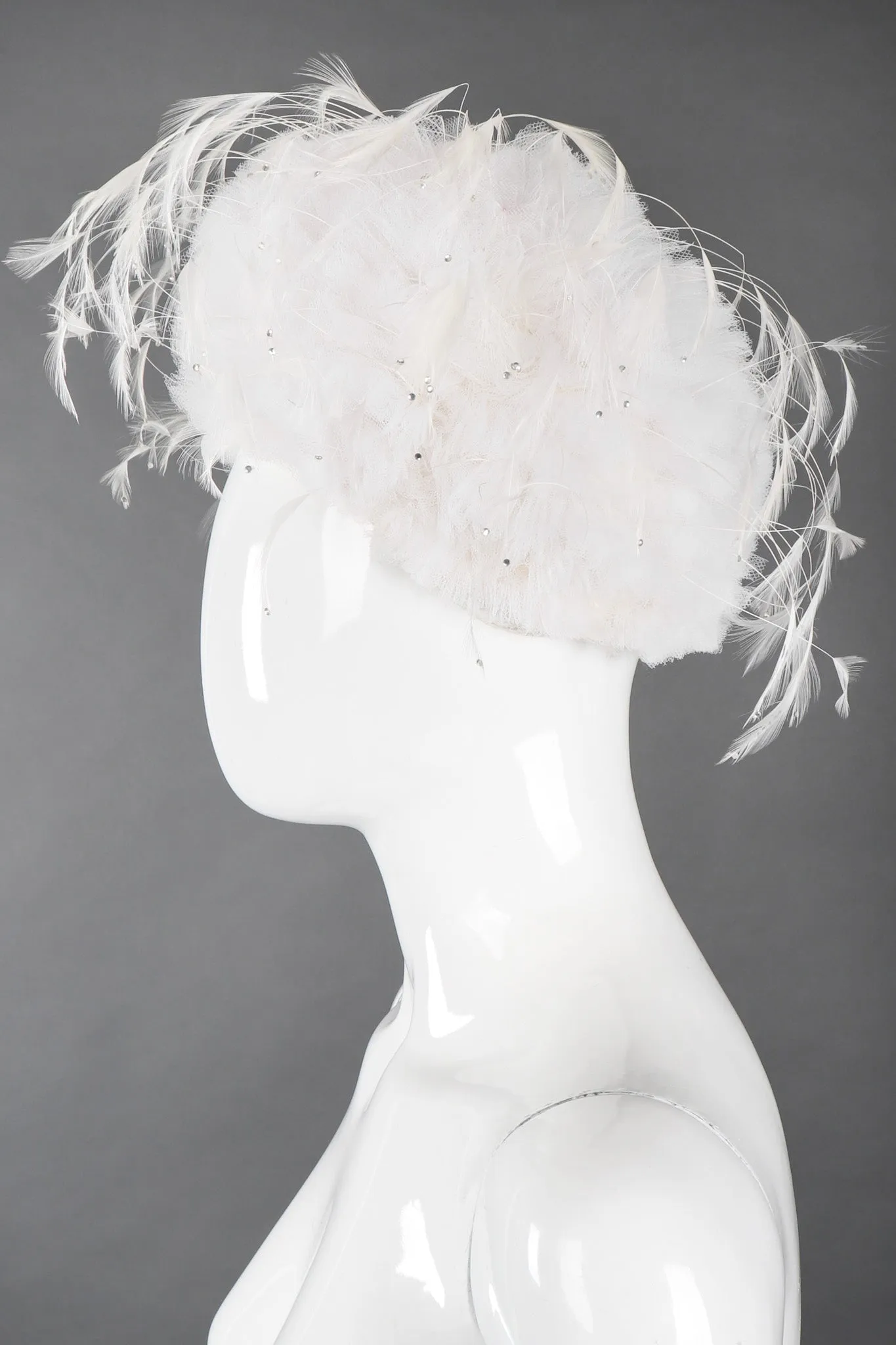 Tulle Feather Pouf Hat