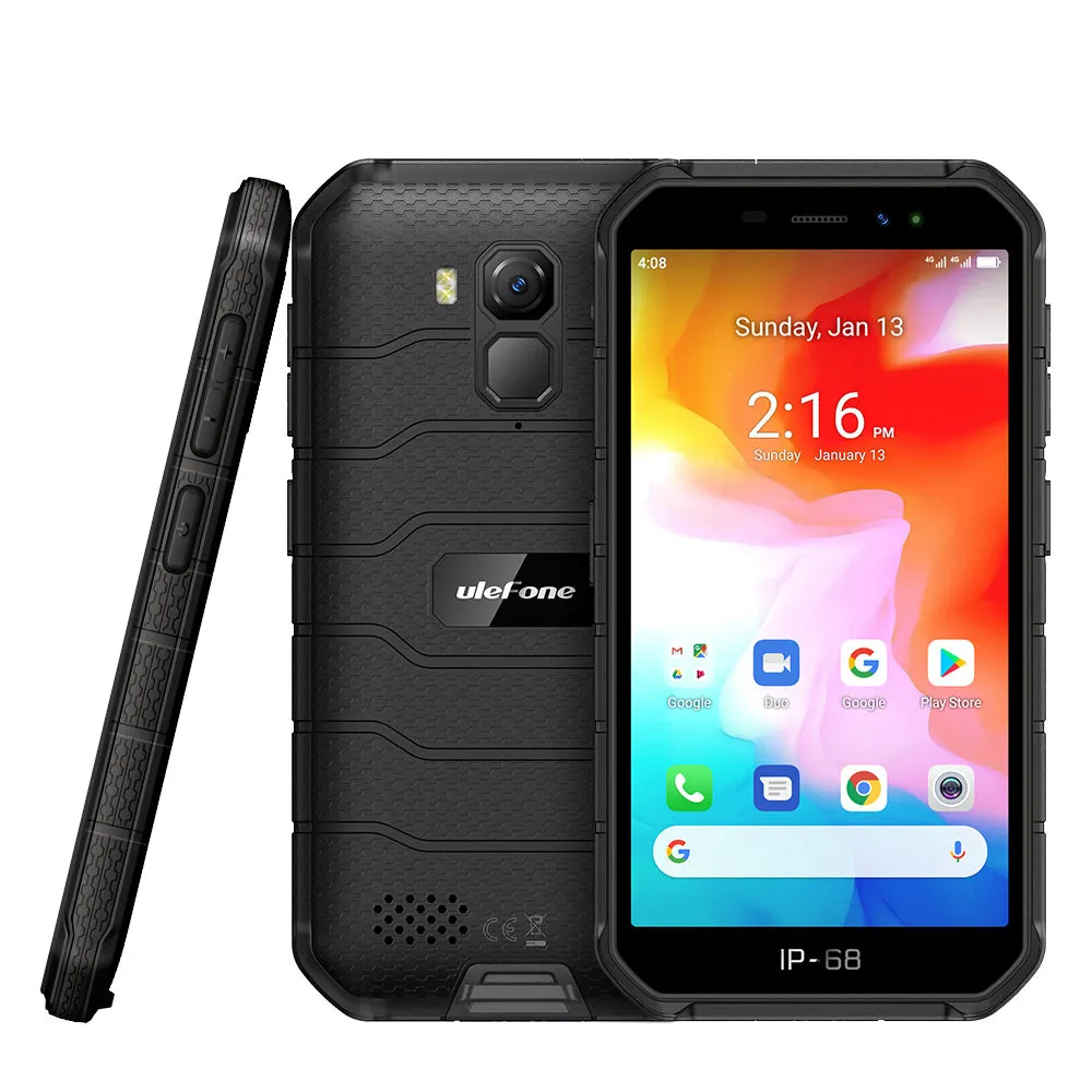 Ulefone Armor X7 5.0-inch Android10 Rugged Waterproof Smartphone Cell Phone 2GB 16GB ip68 Quad-core NFC 4G LTE Mobile Phone black_Non-European version
