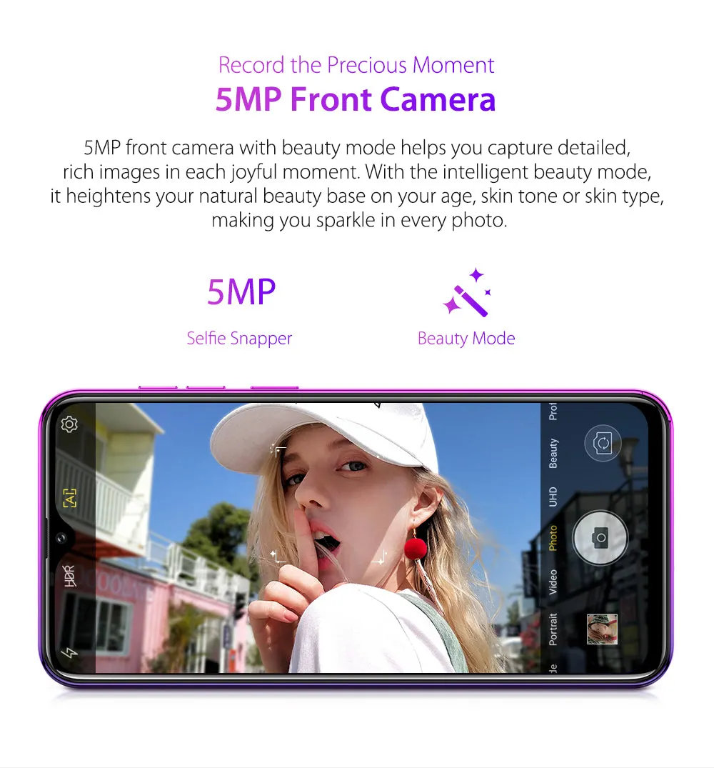 ULEFONE NOTE 7P Quad-core 64-bit 2.0GHz Mobile Phone 6.1-inch HD- in Cell Phone black