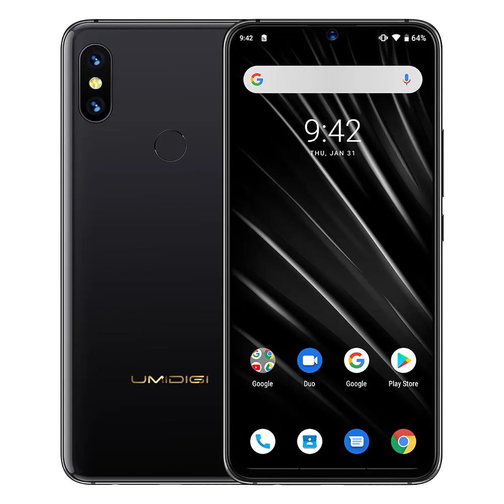 UMIDIGI S3 Pro 4G Phablet Helio P70 Octa Core 2.1GHz 6.3 inch Android 9.0 6GB RAM 128GB ROM Fingerprint Sens - Black, EU PLUG