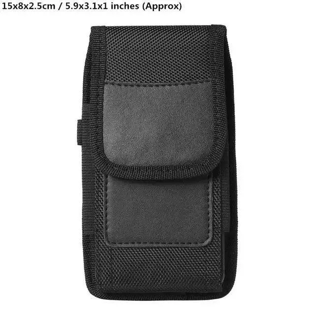 Unisex Simple Black Design Men Small Cell Phone Holster Storage Waist Fanny Pack Zipper Storage Credit Card Holder