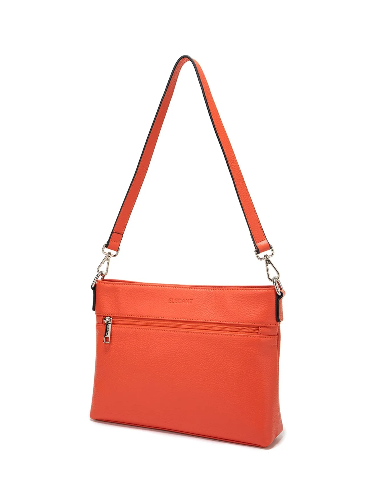 VICKY LEATHER XBODY BAG-E1-0807A-TANGERINE- SALE