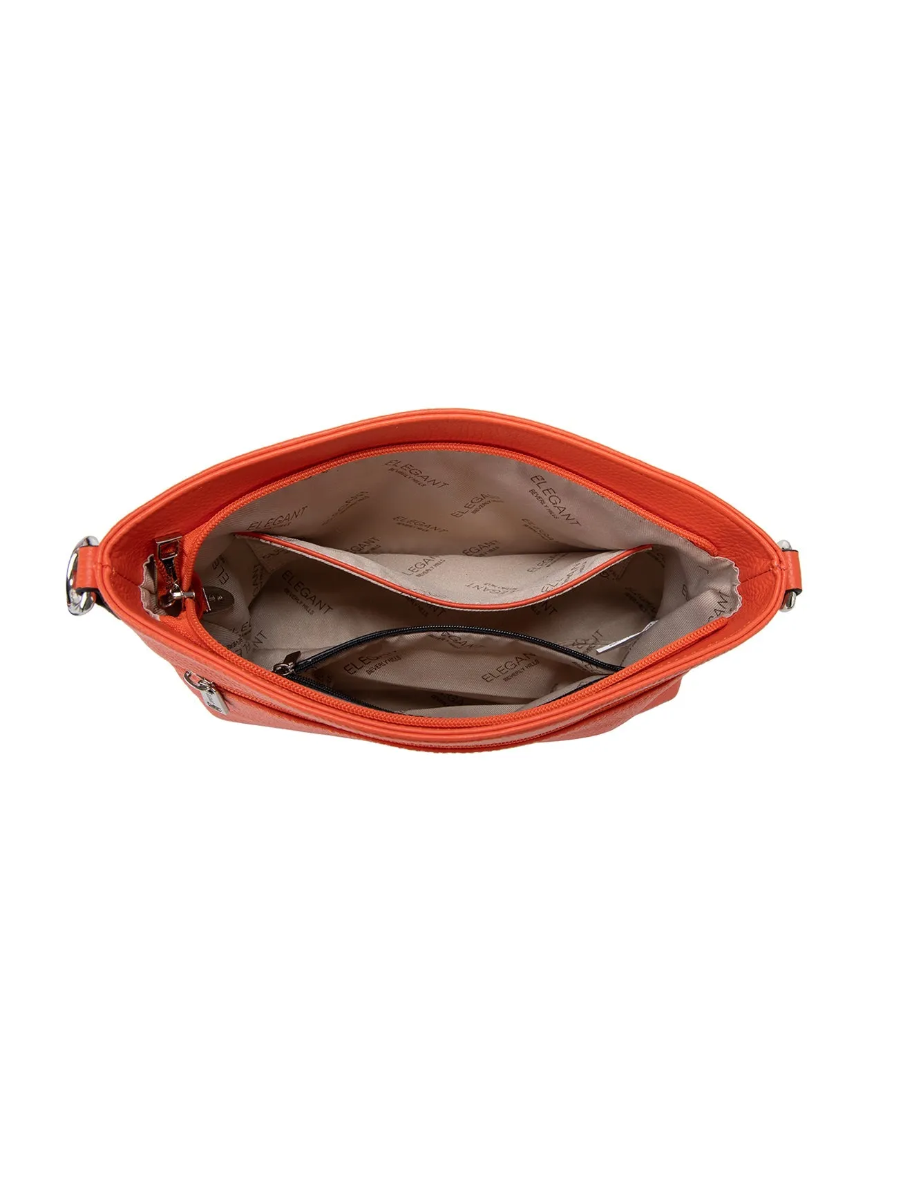 VICKY LEATHER XBODY BAG-E1-0807A-TANGERINE- SALE