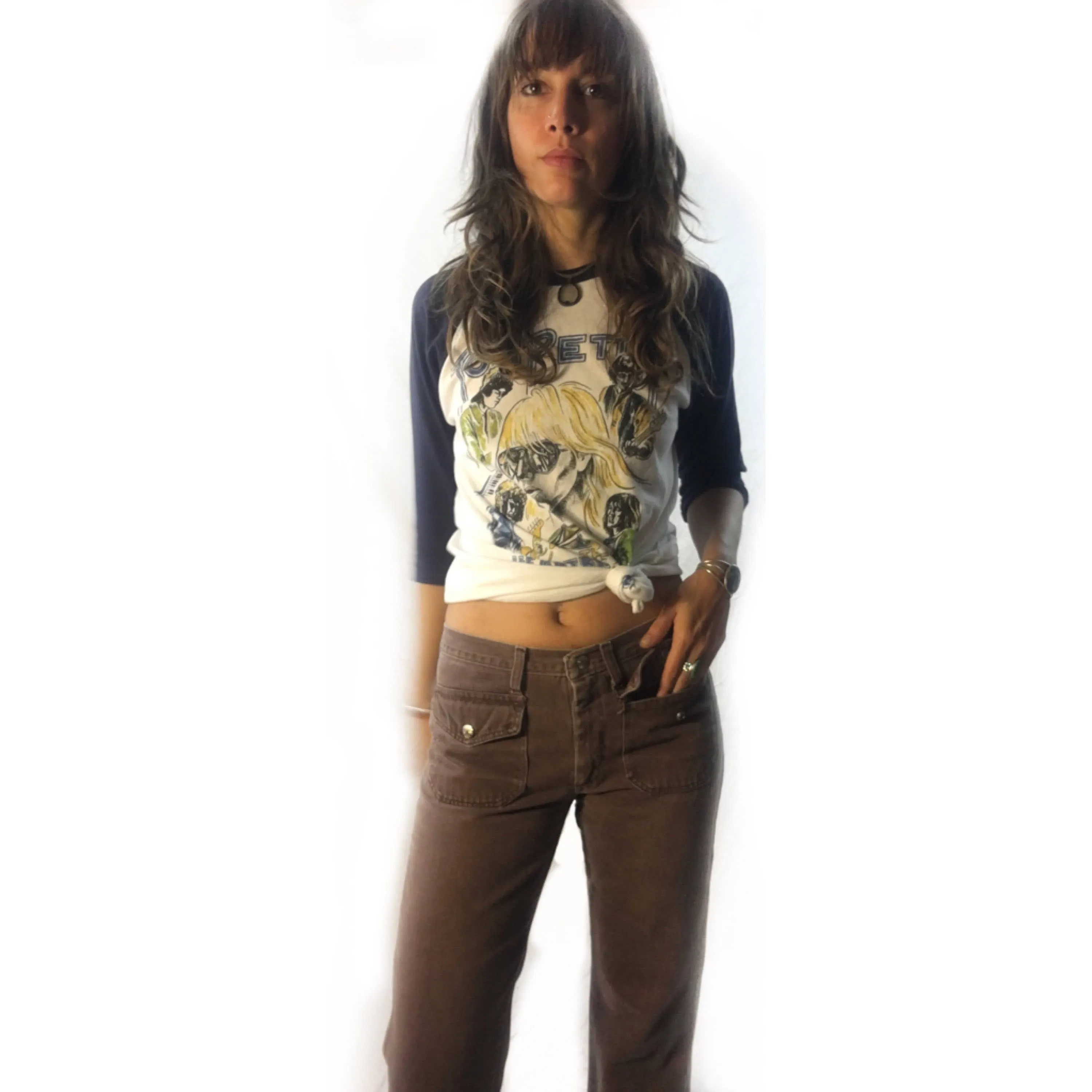 vintage 60s 70s brown denim hip hugger bells bell bottoms // low rise wide legged jeans