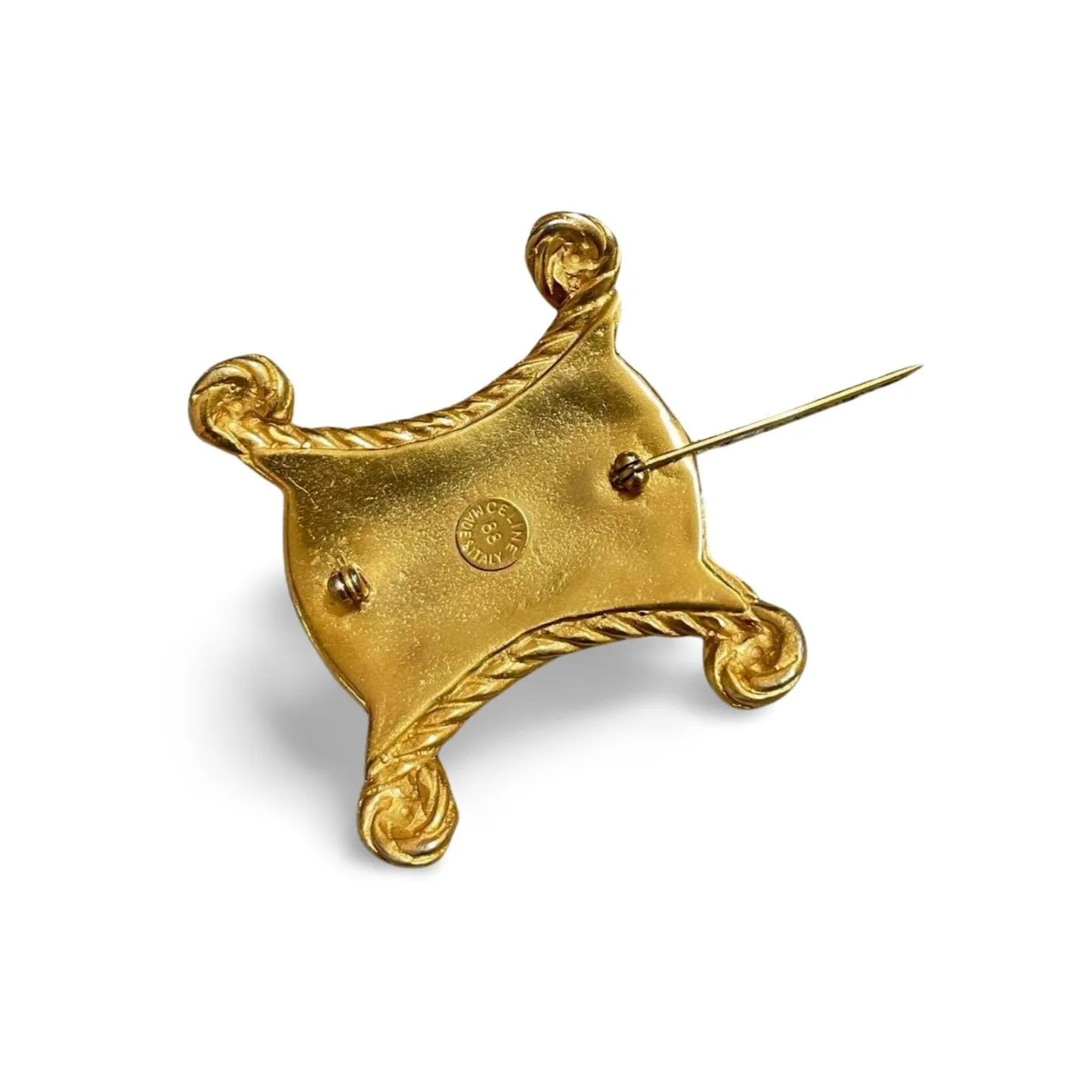 Vintage Celine extra big golden triomphe brooch. Great vintage gift idea. Can be a scarf, hat, jacket pin. 060521ac7