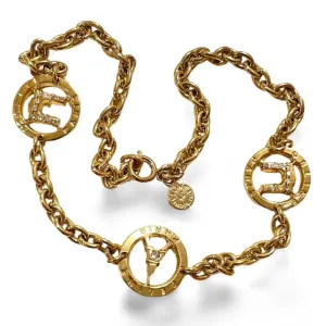 Vintage CELINE golden Eiffel tower, Triomphe charm necklace with crystal. Perfect jewelry. Made in ITALY. 060123ac14