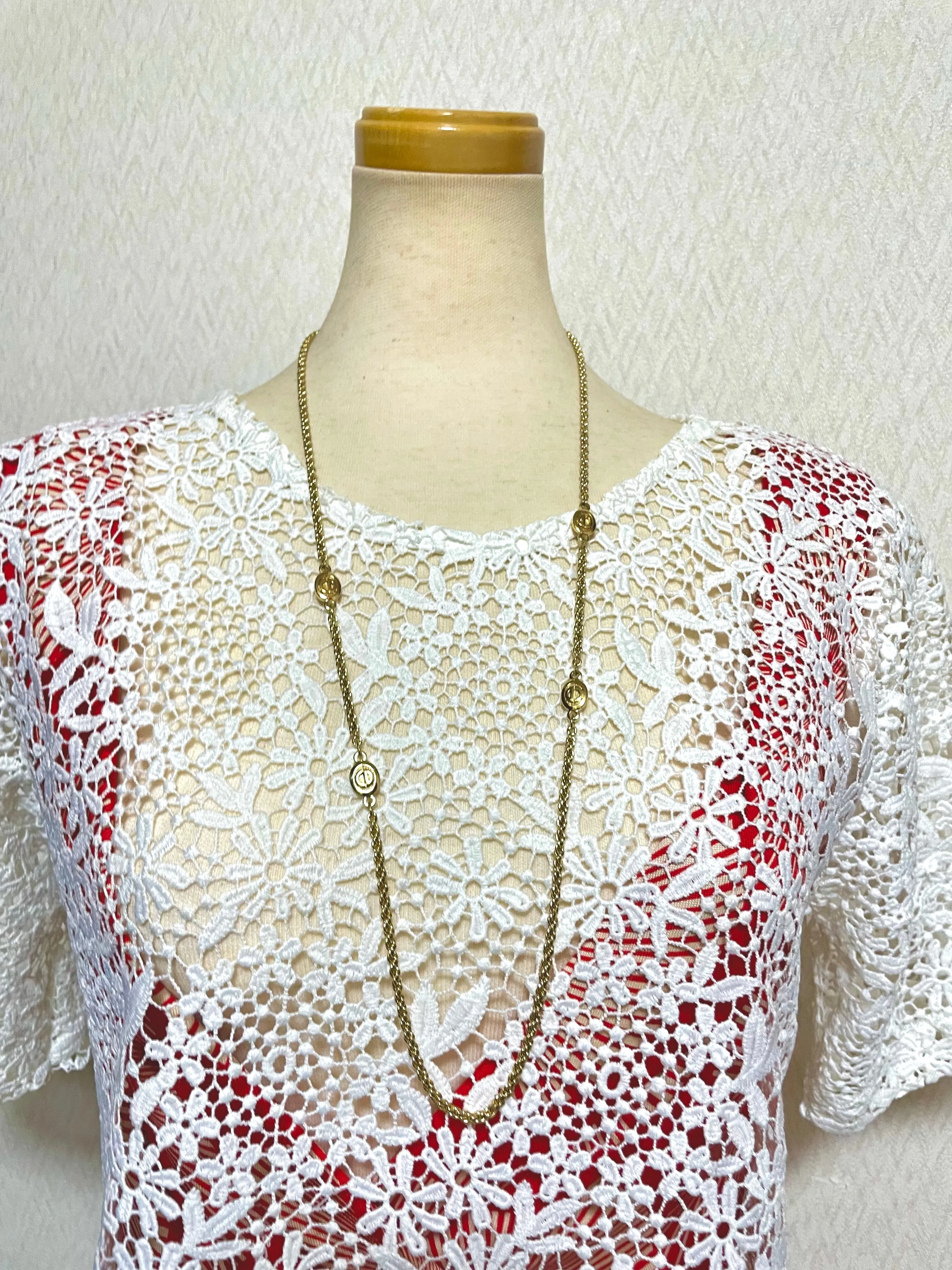 Vintage Christian Dior golden chain necklace with CD charms. Perfect Dior vintage jewelry gift. 050803y1