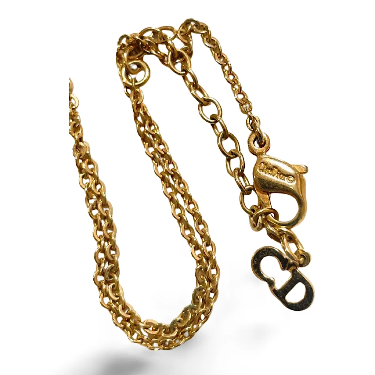 Vintage Christian Dior heart top necklace with rhinestone crystals. Gorgeous jewelry. 070218ys6