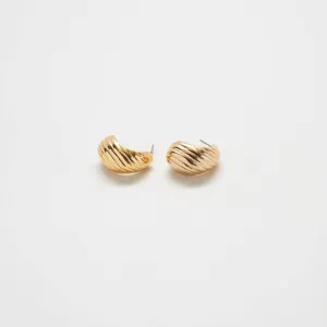 Vintage Gold Embossed Teardrop Earrings