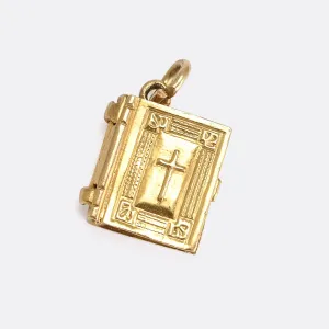 Vintage Gold Lord's Prayer Bible Charm