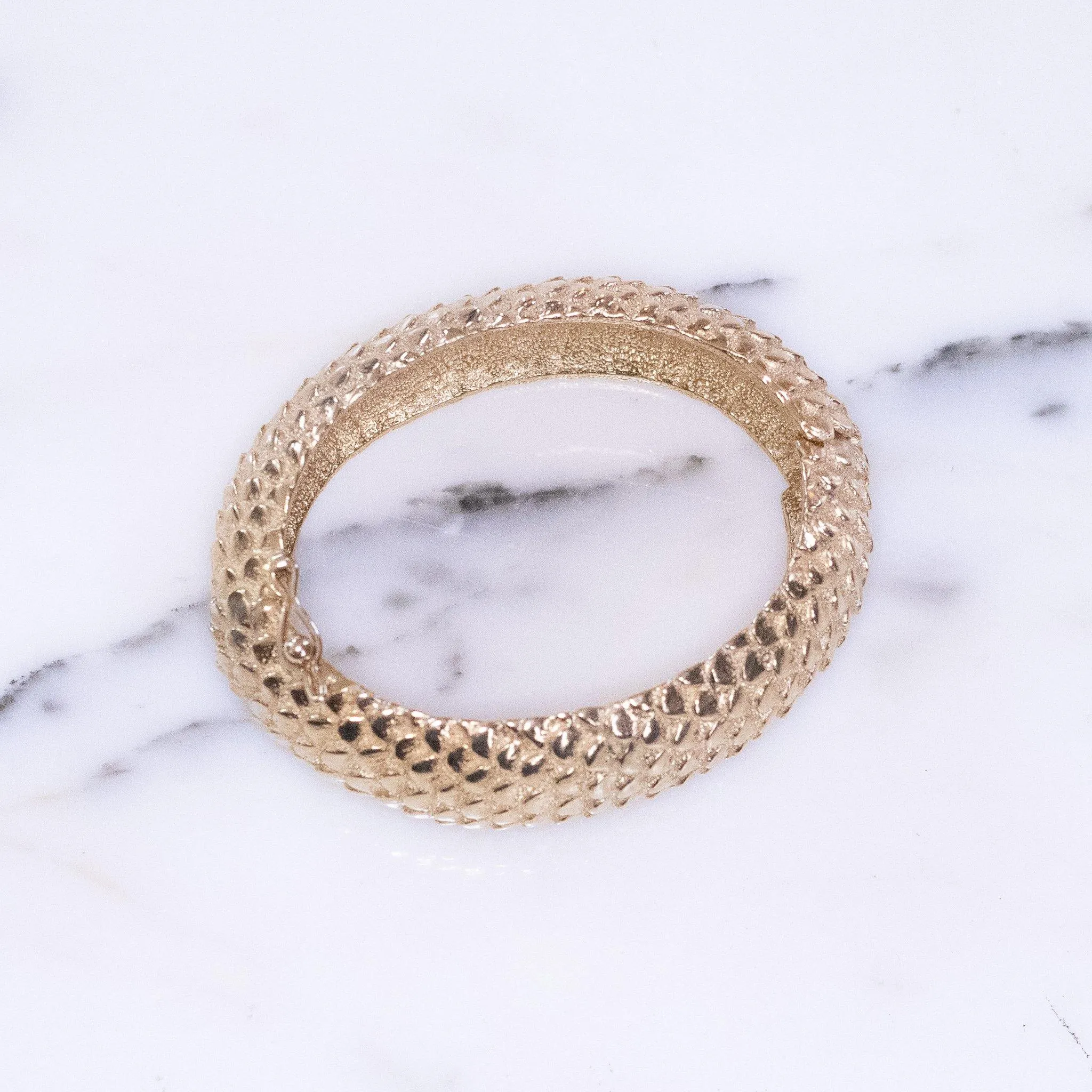 Vintage Gold Scale Bangle Bracelet