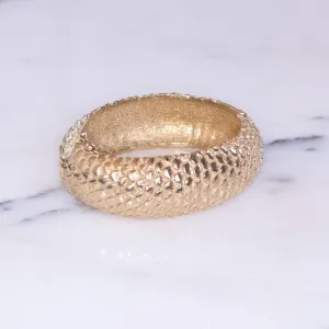 Vintage Gold Scale Bangle Bracelet