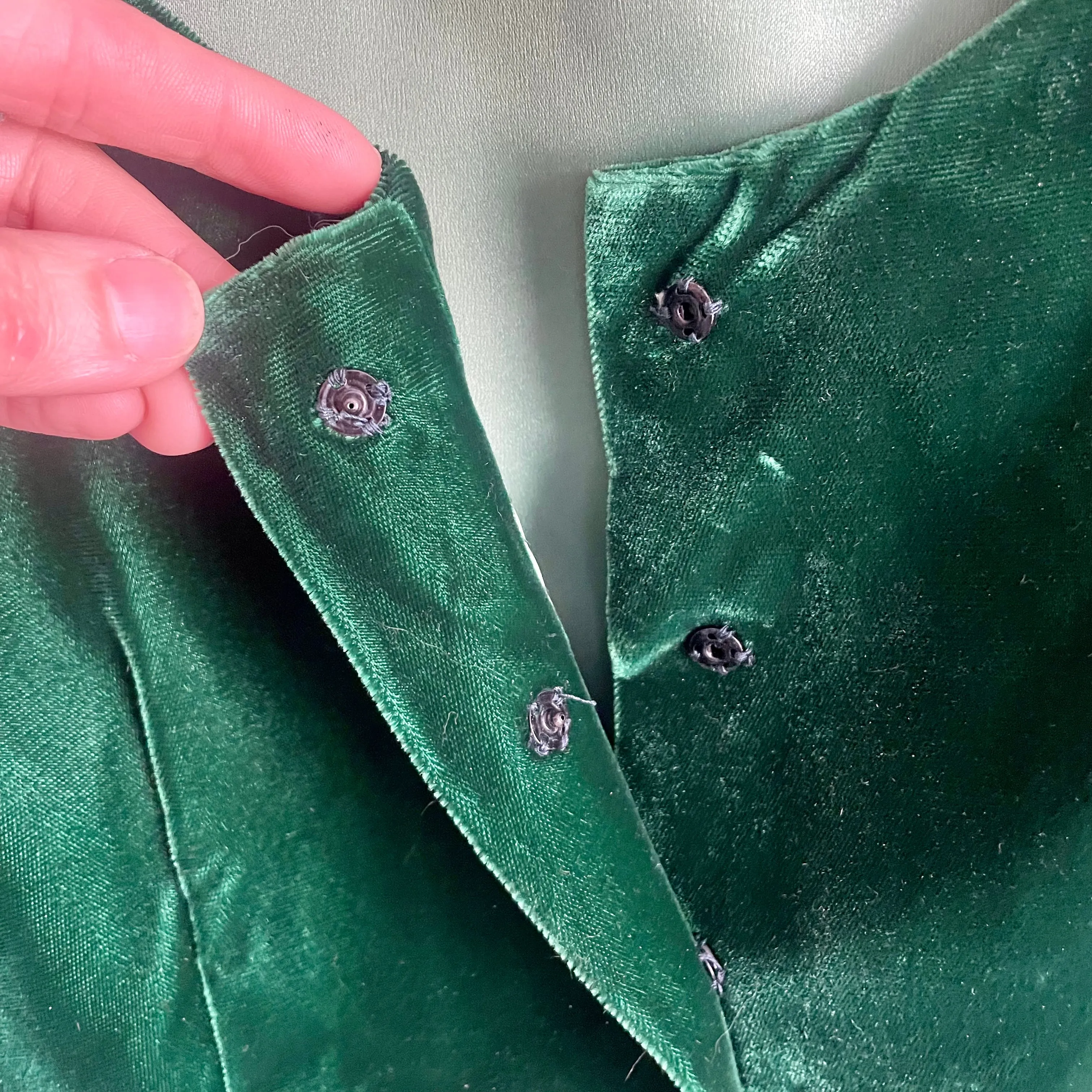 Vintage Handmade Emerald Green Velvet Vest