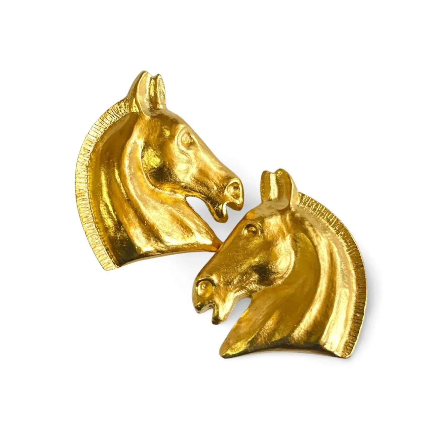 Vintage HERMES gold tone horse earrings. Fun and unique jewel piece from Bijouterie Fantaisie collection. 060312ac6