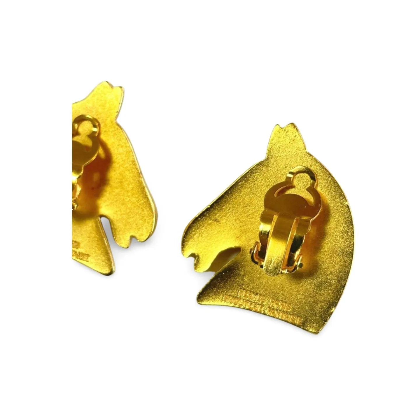 Vintage HERMES gold tone horse earrings. Fun and unique jewel piece from Bijouterie Fantaisie collection. 060312ac6
