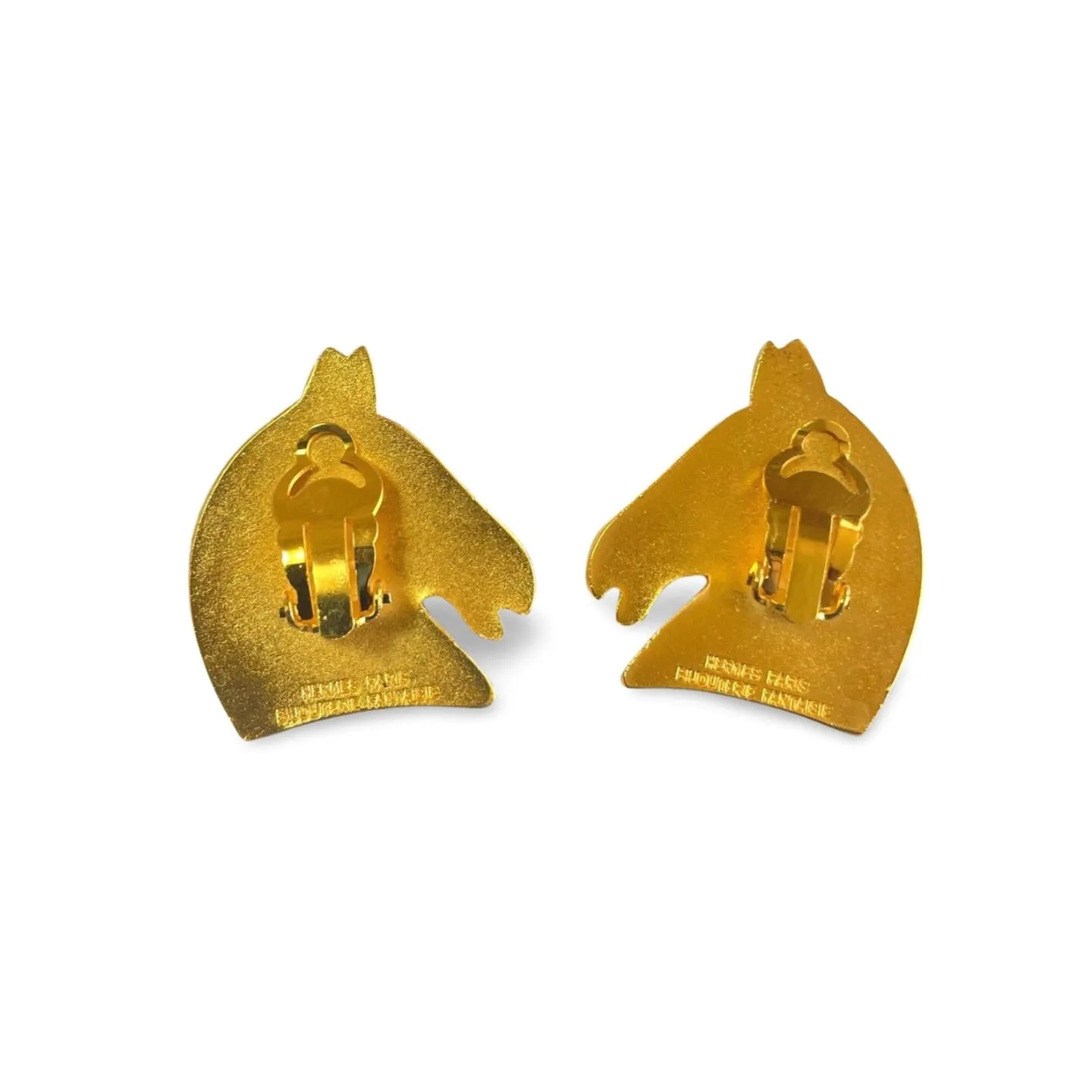 Vintage HERMES gold tone horse earrings. Fun and unique jewel piece from Bijouterie Fantaisie collection. 060312ac6